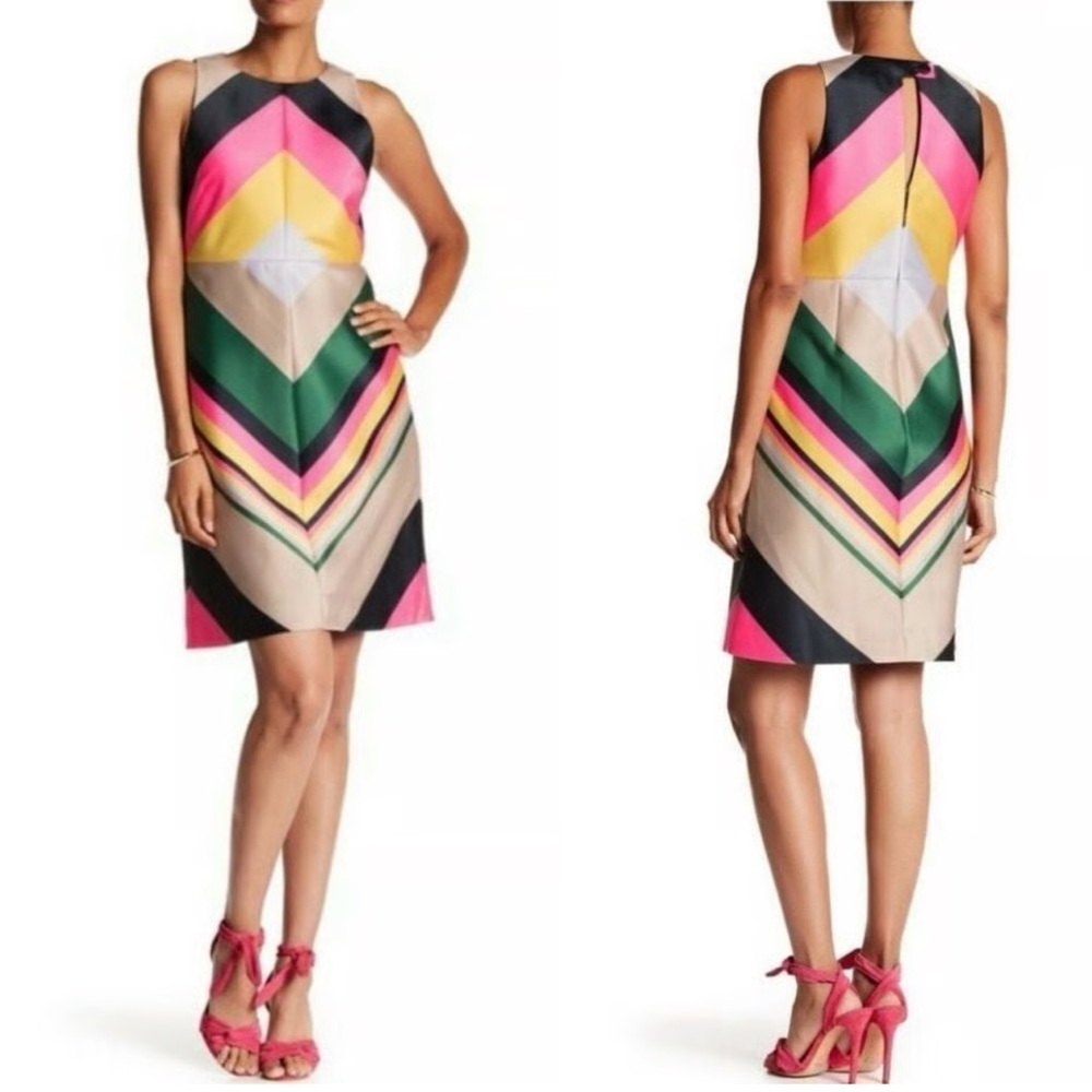 J. CREW COLLECTION chevron block colors dress Sz 0